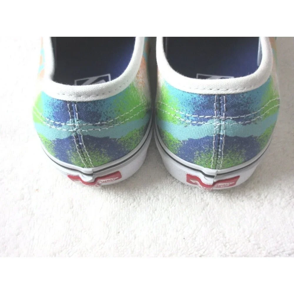 Vans Women's Authentic Retro Mart Paint True White Canvas Shoes Size 7.5 NIB